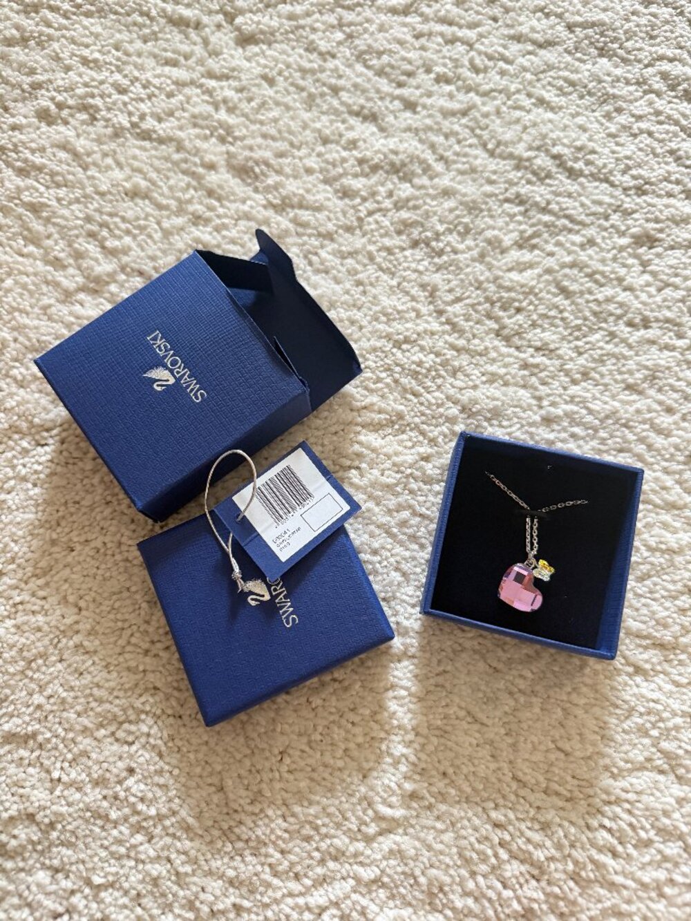 Swarovski pink crystal heart necklace